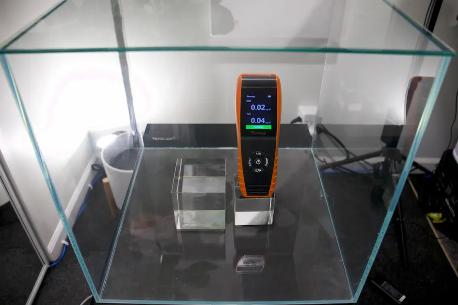 a device on a glass case
